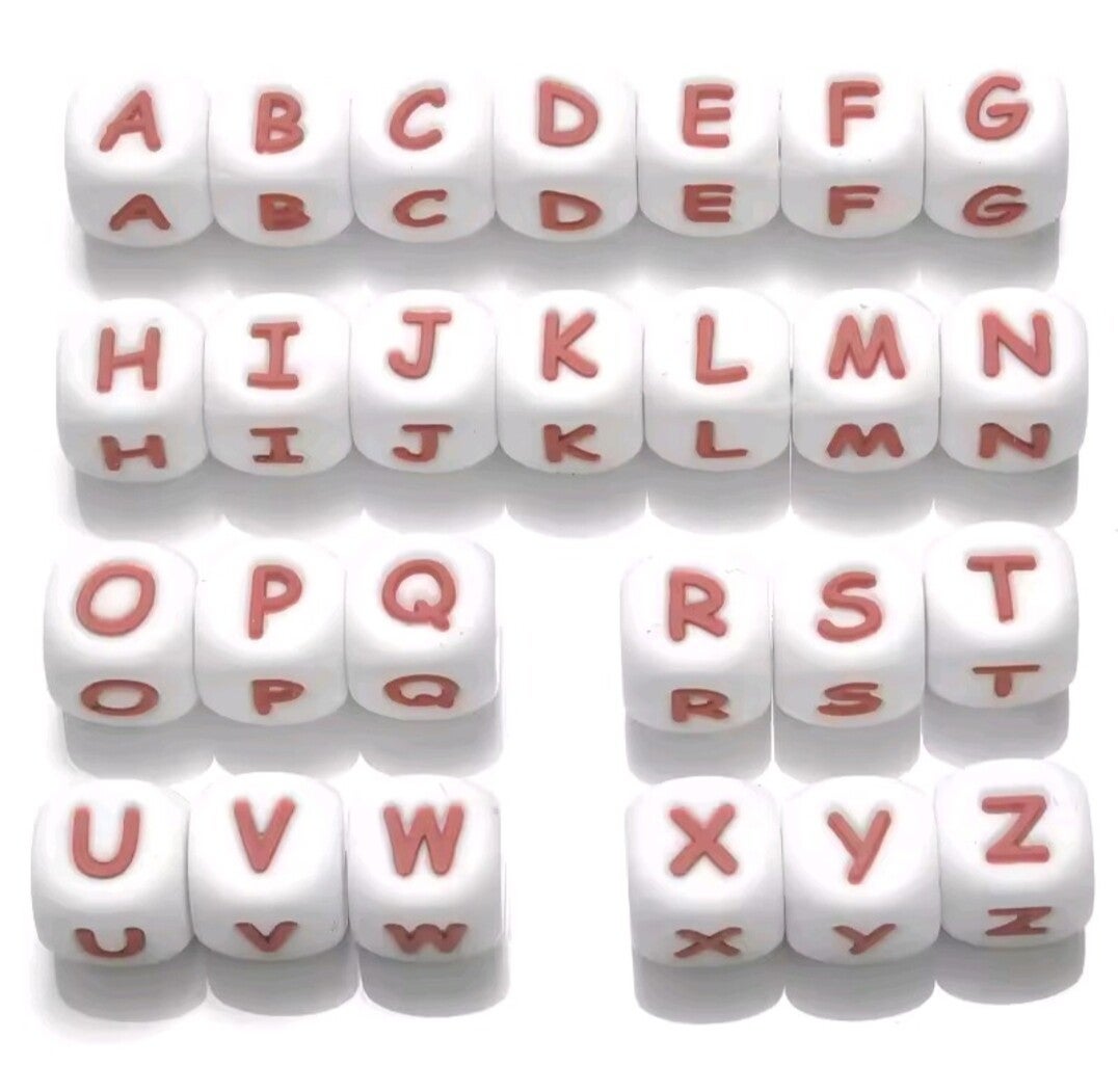 Letras silicona blanca rosas