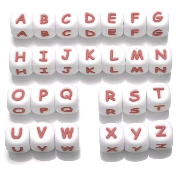Letras silicona blanca rosas