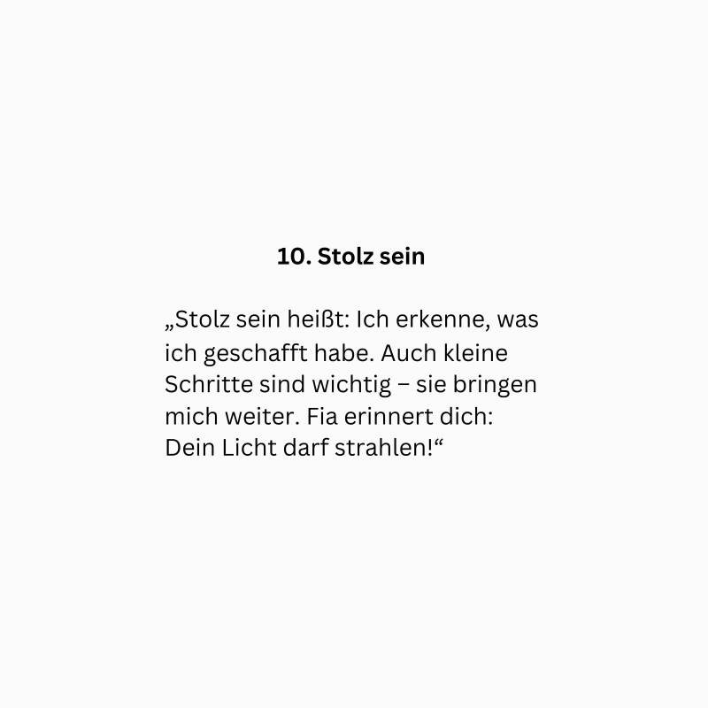 Einblick ins Buch, stolz sein
