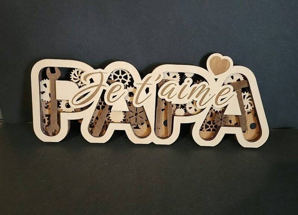 Panneau bois multicouche “Je t’aime PAPA”