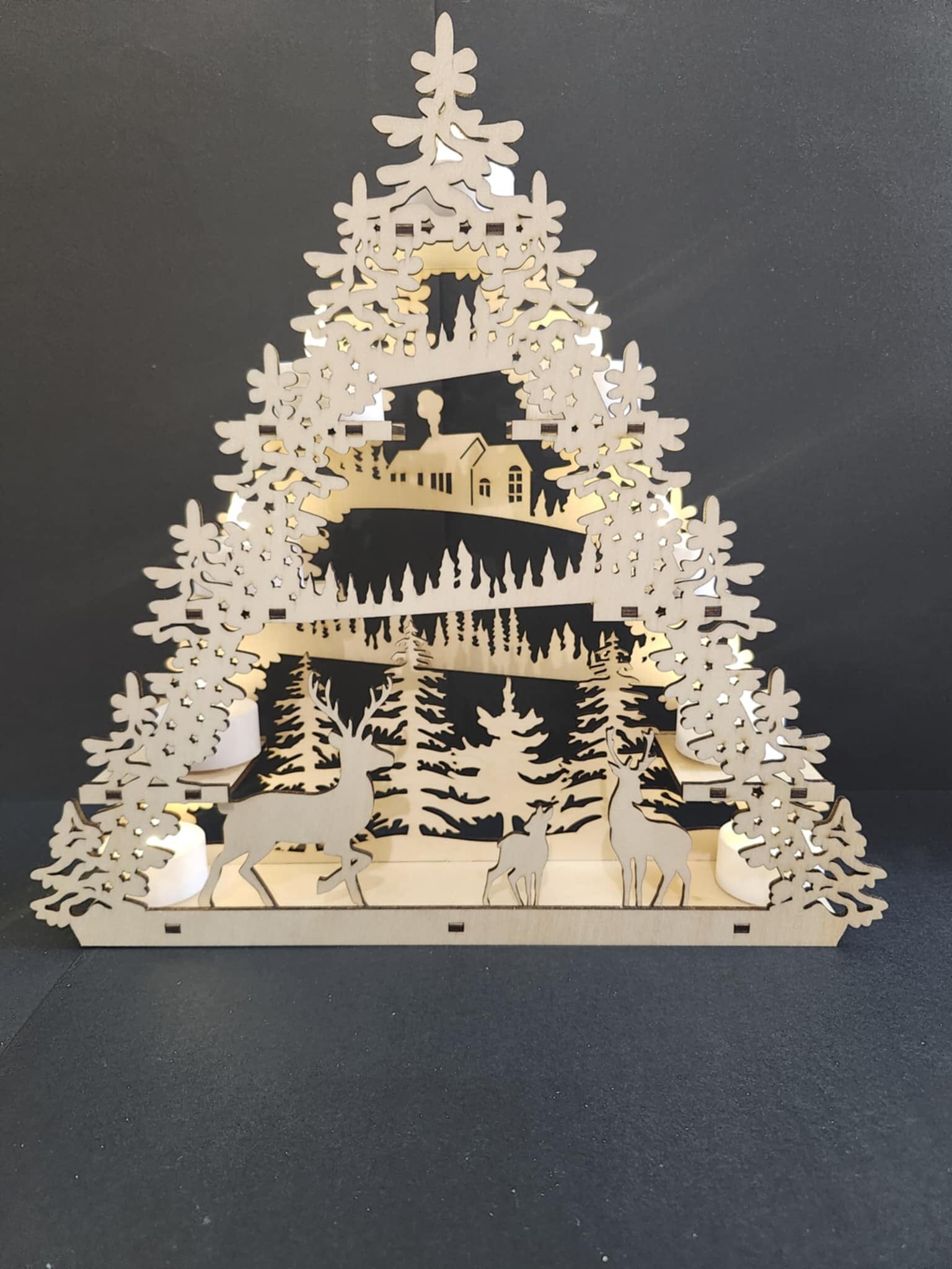 Arche lumineuse, déco de Noel en bois