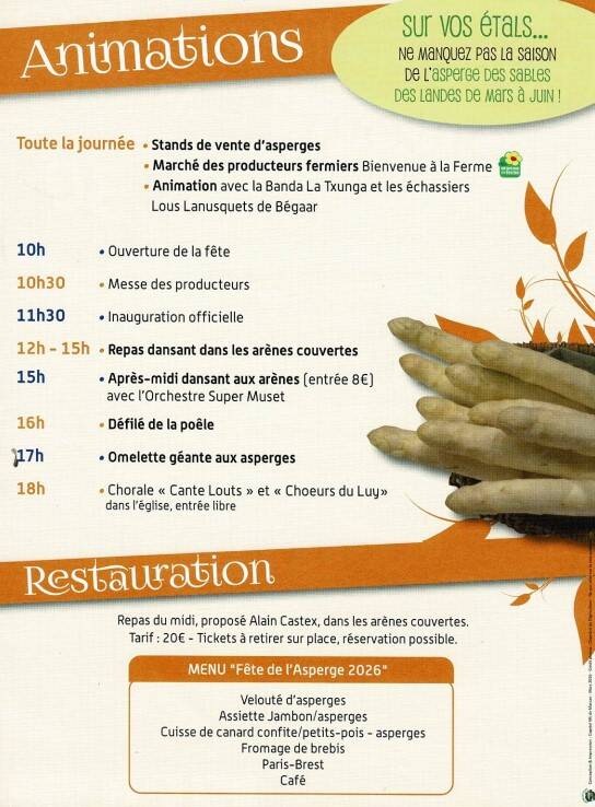 Fête de l'asperge à Pontonx le 1er mai