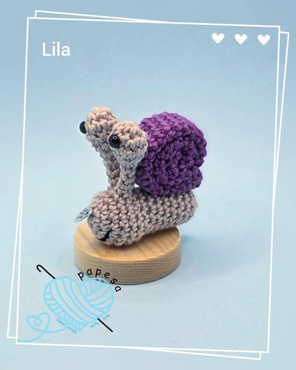 Süße kleine Schnecken – Handgehäkelte Mini-Amigurumis aus Baumwolle • Ruhige, charmante Mini-Deko • Perfektes Geschenk • ca. 5 cm