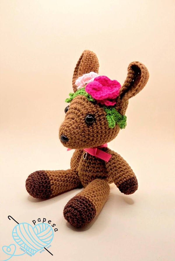 Amigurumi Reh Rabea gehäkelt aus Baumwolle, handmade Geschenk und Dekoration, ca. 25cm Kuscheltier