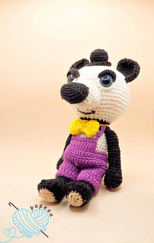 Amigurumi Riesenpanda Rabanus gehäkelt aus Baumwolle, handmade Geschenk und Dekoration, ca. 25cm Kuscheltier