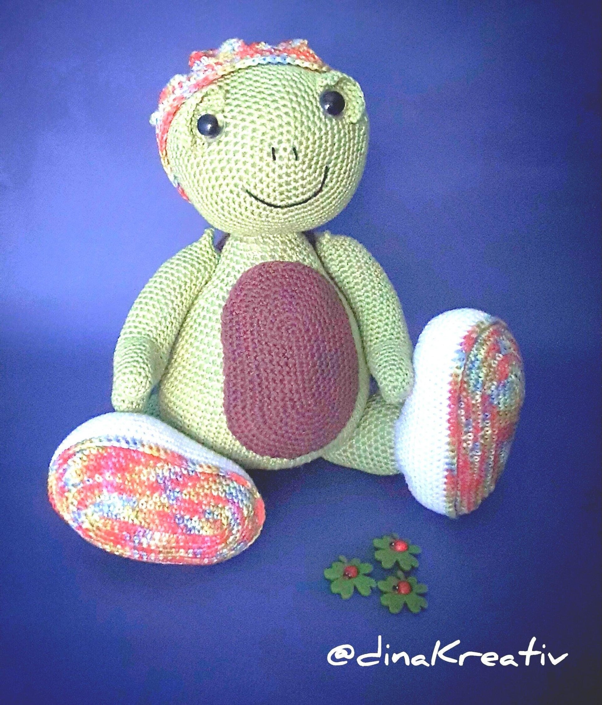 Amigurumi Schildkröte Salim gehäkelt aus Baumwolle, handmade Geschenk und Dekoration, ca. 40 cm Kuscheltier