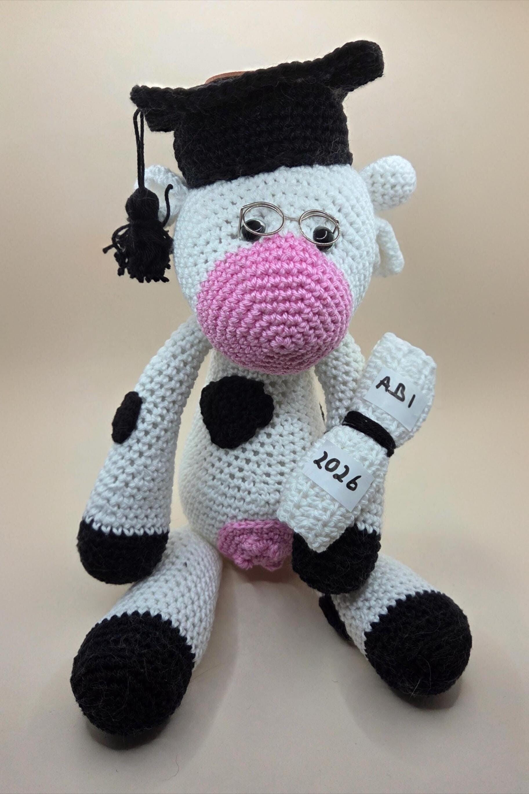 Amigurumi Kuh Kamilla gehäkelt aus Baumwolle, handmade Geschenk und Dekoration ca. 32cm Kuscheltier