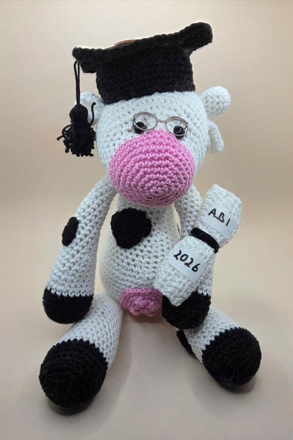 Amigurumi Kuh Kamilla gehäkelt aus Baumwolle, handmade Geschenk und Dekoration ca. 32cm Kuscheltier