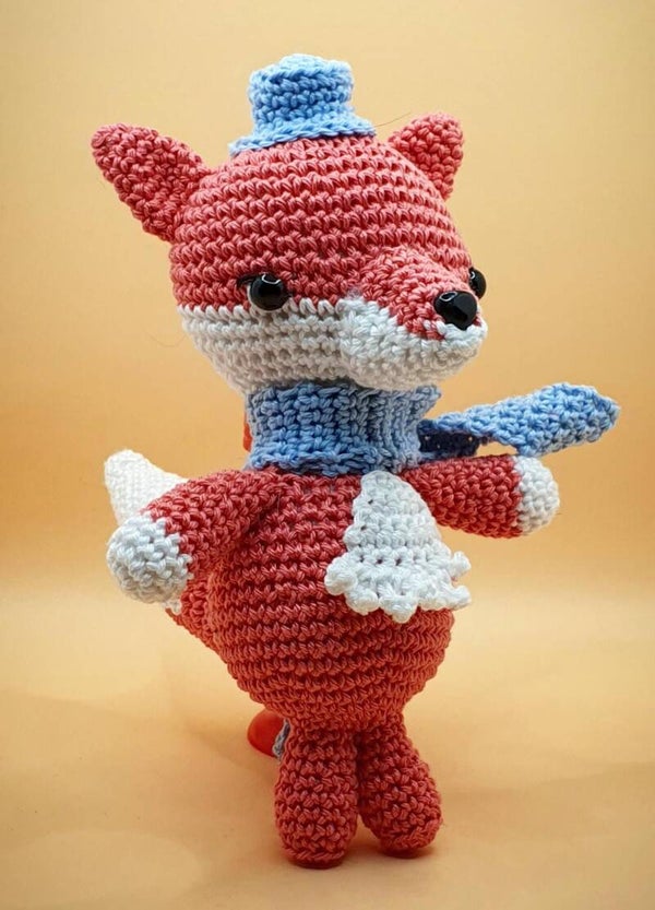 Amigurumi Fuchs Fabien gehäkelt aus Baumwolle, handmade Geschenk und Dekoration, ca. 19cm Kuscheltier