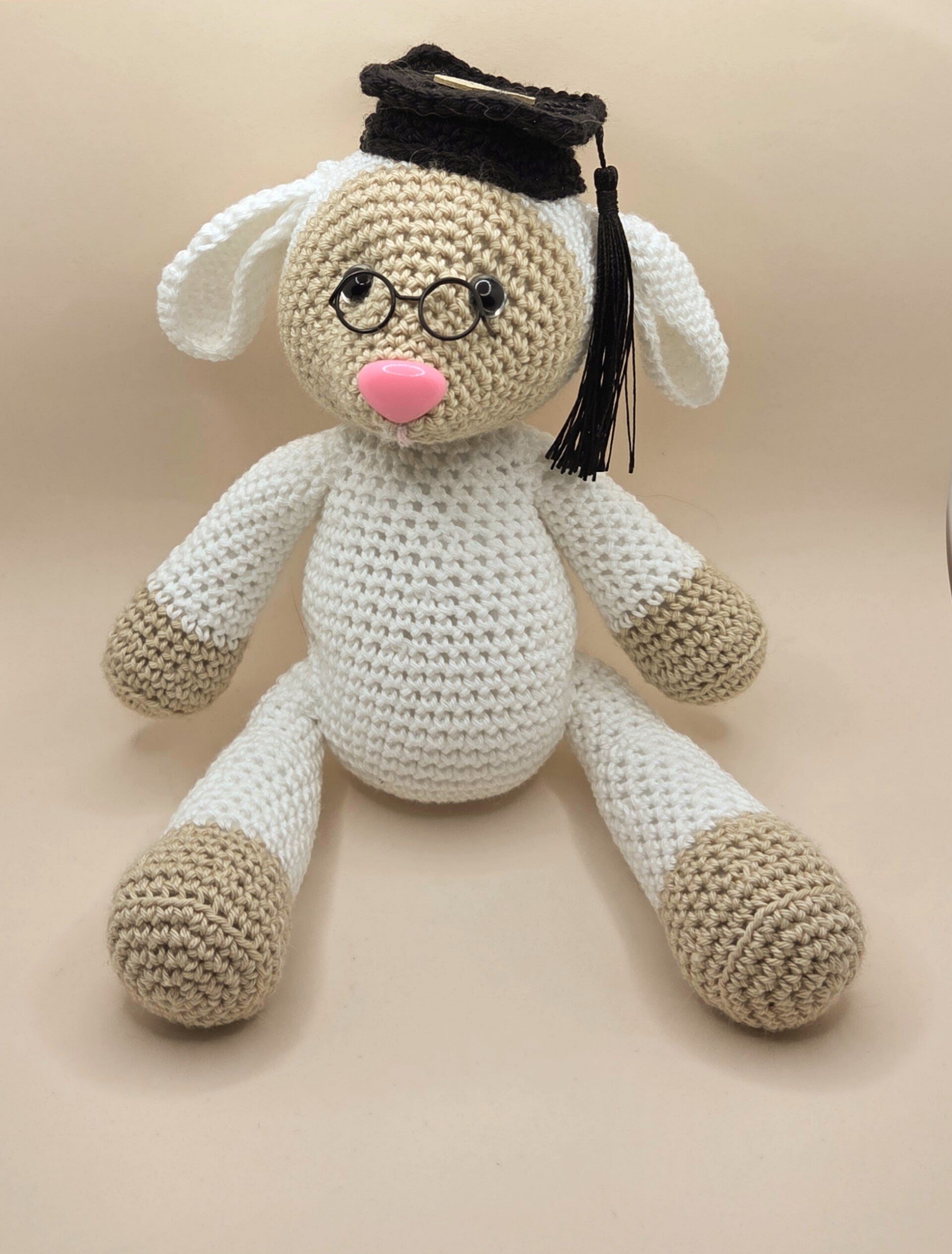 Amigurumi Lamm Lambert gehäkelt aus Baumwolle, handmade Geschenk und Dekoration, ca.26 cm Kuscheltier