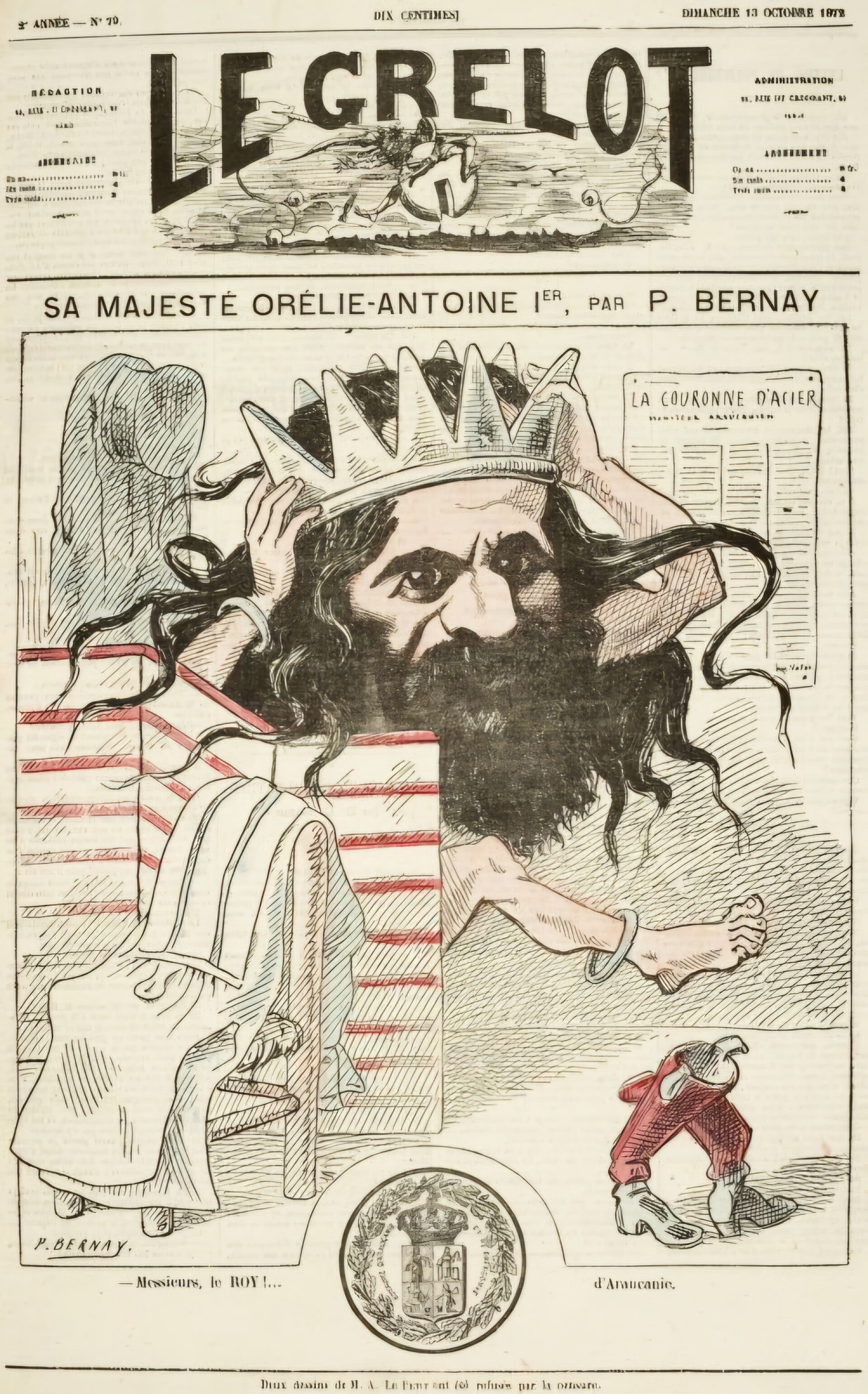 Antoine de Tounens caricature 1872