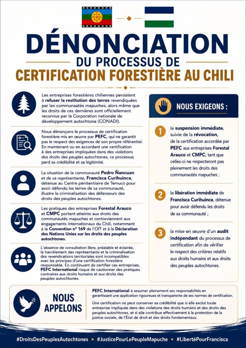 Déclaration du Prince Antoine V d'Araucanie concernant PEFC