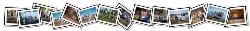 banner van ffamilieportretten op een rij