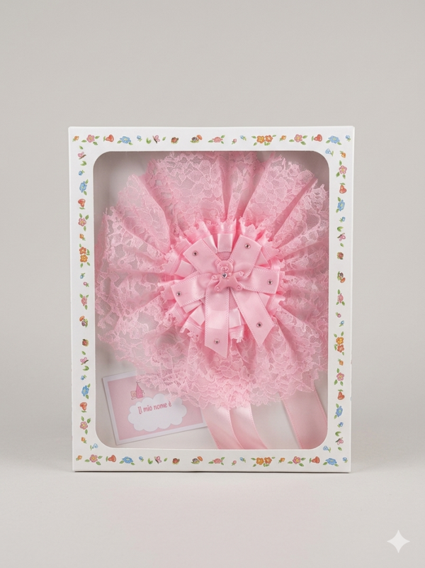 Fiocco Nascita Lux Rosa - La Chiocciolina