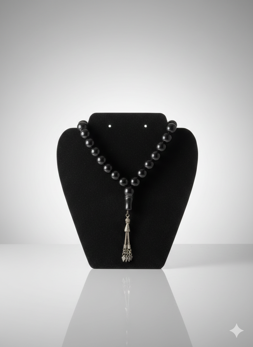 Elegante Misbaha Turco in Resina Nera