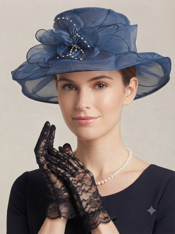 Elegante Set Cerimonia: Cappello, Collana e Guanti