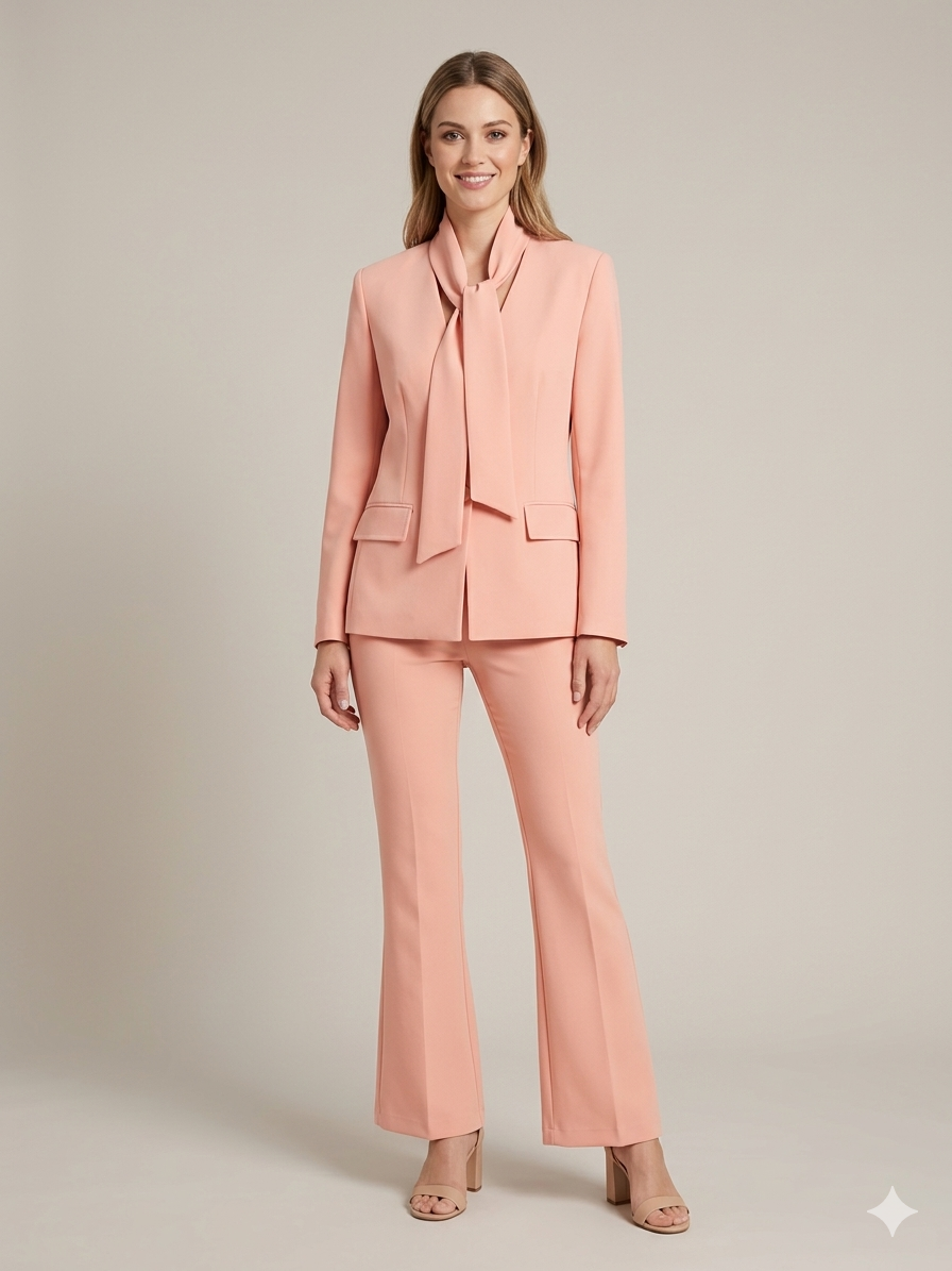 Tailleur con Collo a Fiocco