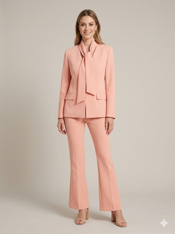 Tailleur con Collo a Fiocco