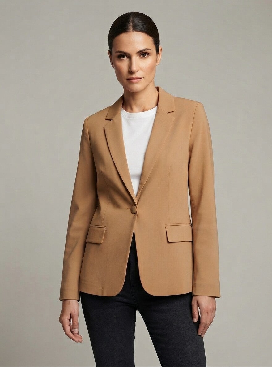 Giacca taglio classico color cammello