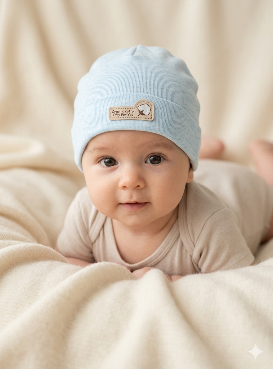 Cappellino Primi Mesi in Cotone Biologico
