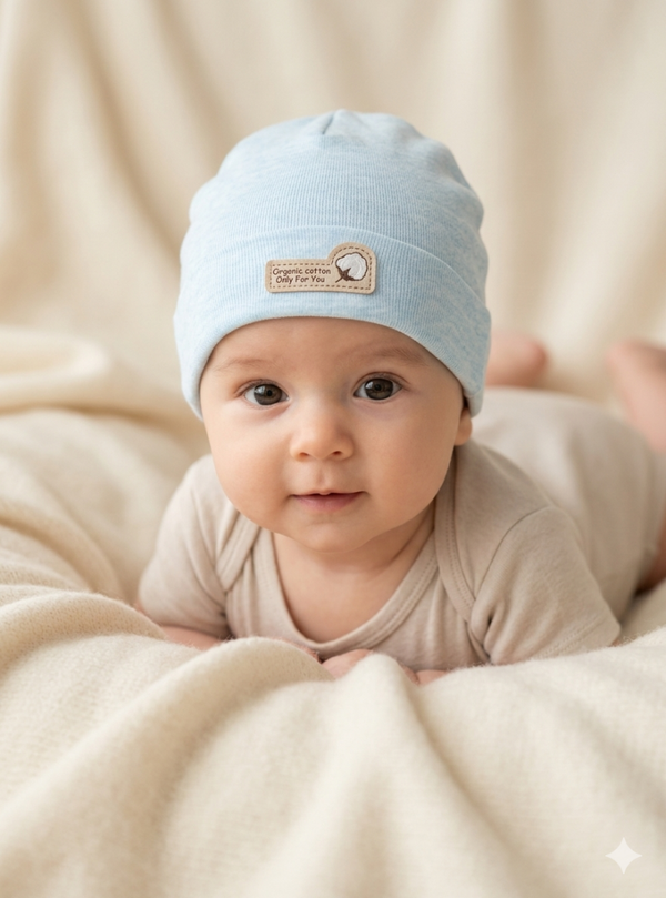 Cappellino Primi Mesi in Cotone Biologico