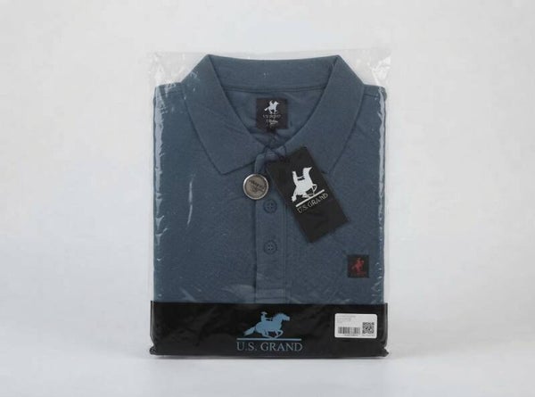 Polo blu manica corta U.S. Grand
