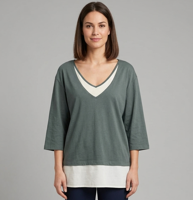 Maglia Layered Look "Two-in-One"