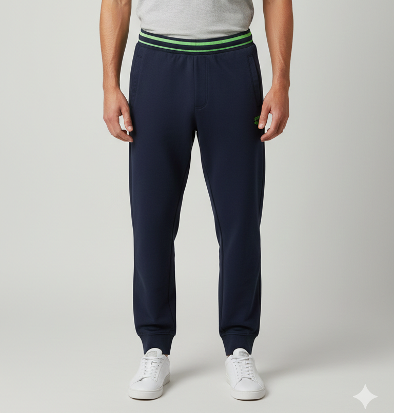 Jogger Tech-Sport "Navy & Lime"