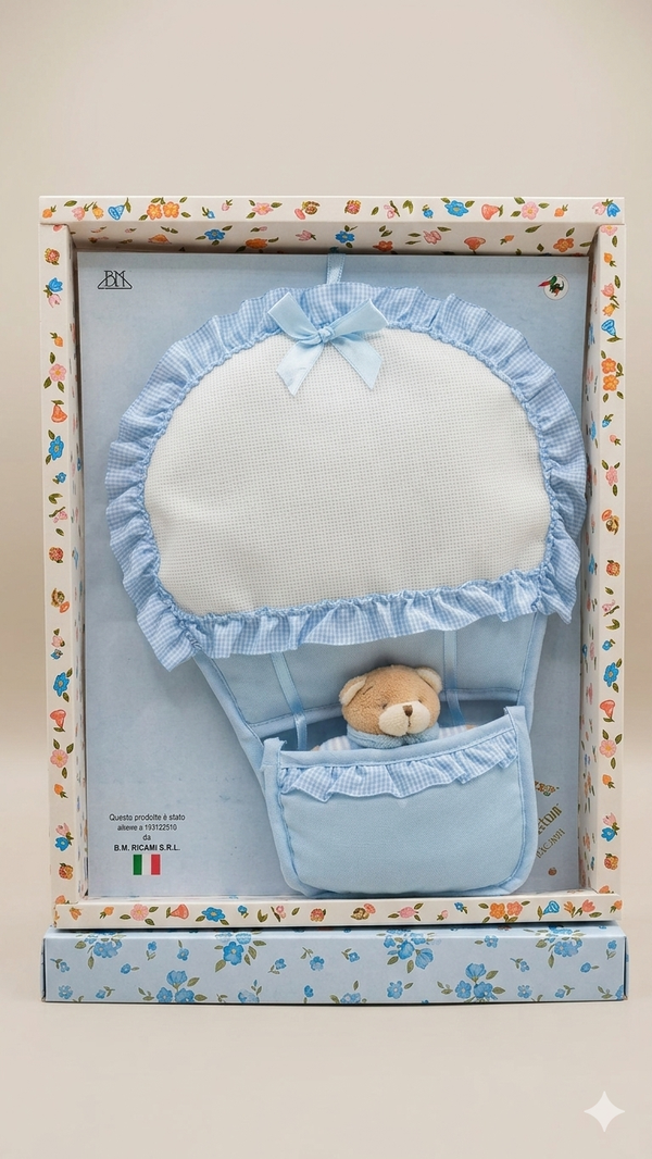 Fiocco nascinta mongolfiera "Dolci Nuvole"