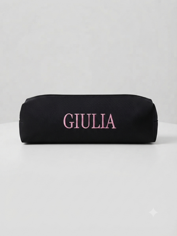 Astuccio in Tessuto Nero Personalizzato "GIULIA"
