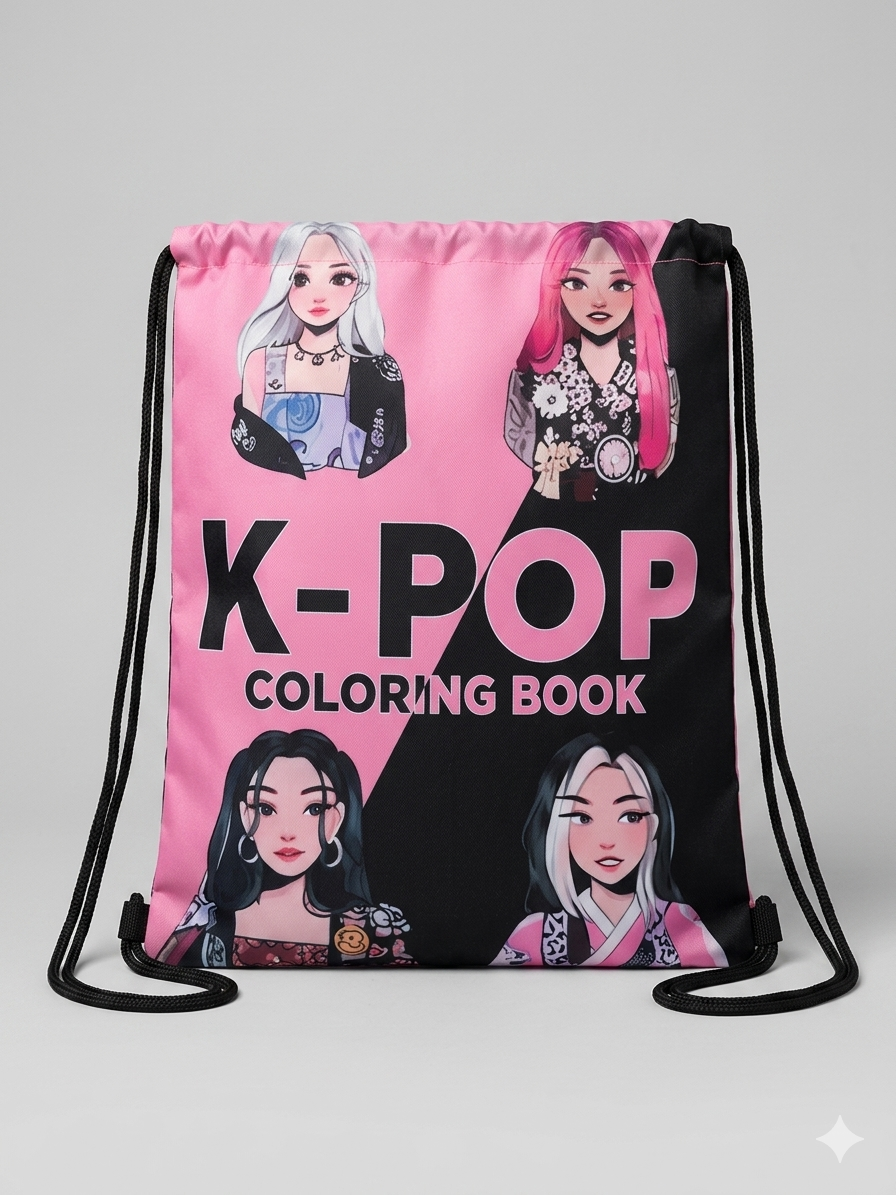 Zainetto a Sacca "K-POP Coloring Style"