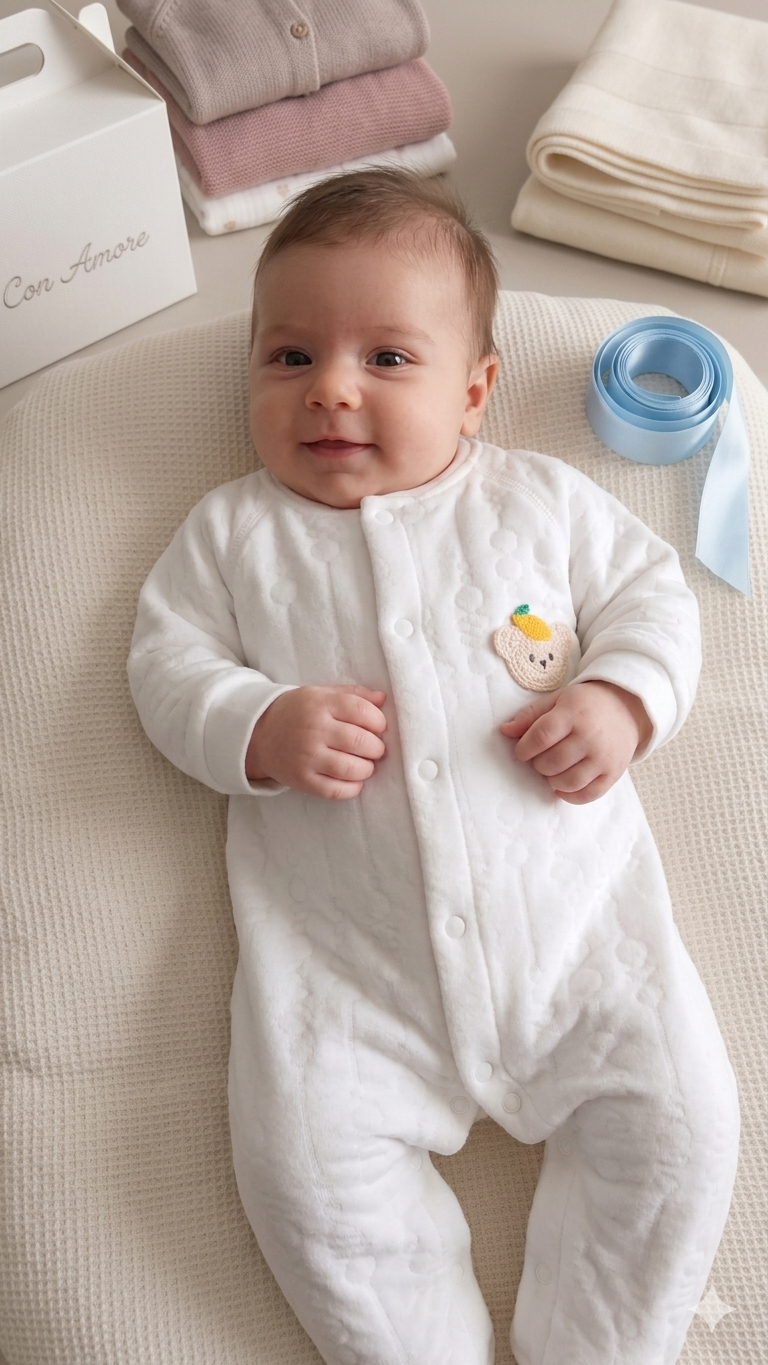 Tutine Neonato in Tessuto Trapuntato