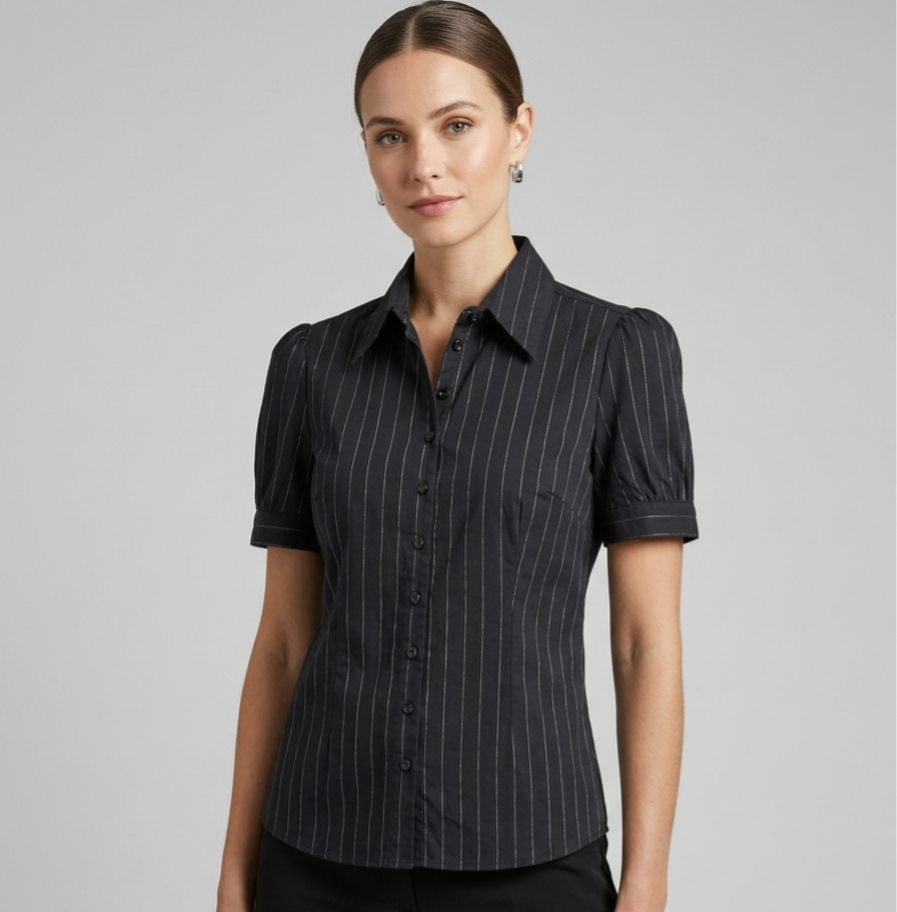 Camicia a maniche corte gessata