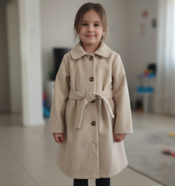Cappotto Elegante in Panno con Cintura