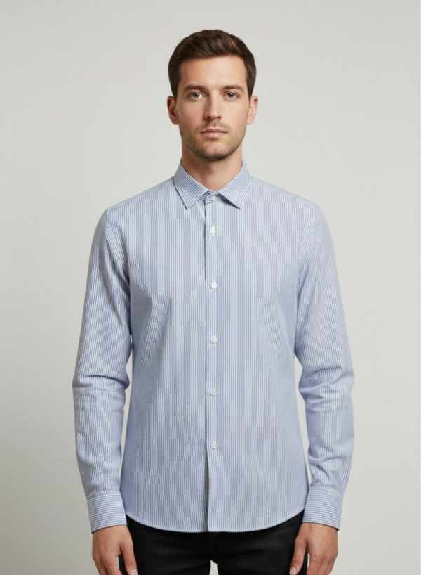 Camicia Slim Fit a Micro-Righe