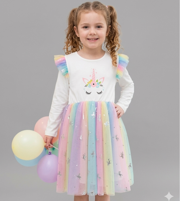 Abito "Unicorno e Arcobaleno"