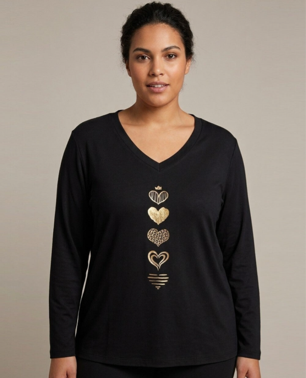 Maglia stampa cuori