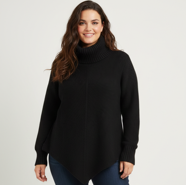 Maglione Nero Asimmetrico