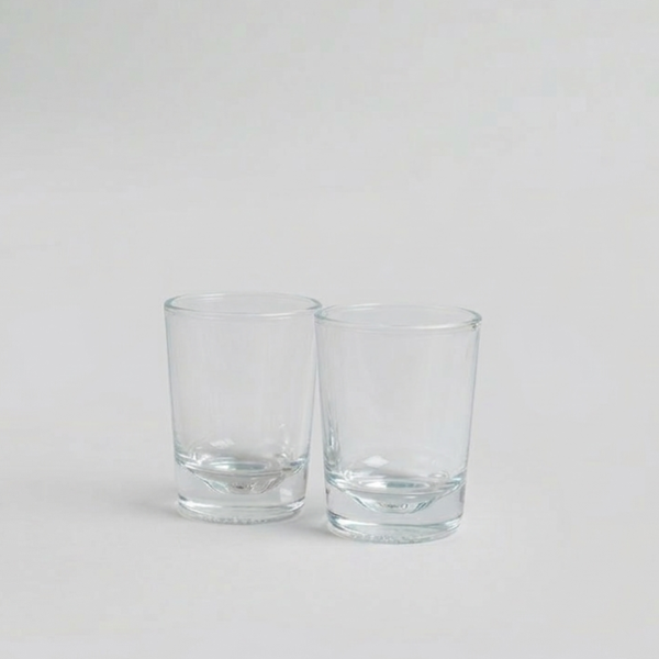 Set di 2 Bicchierini in Vetro Trasparente