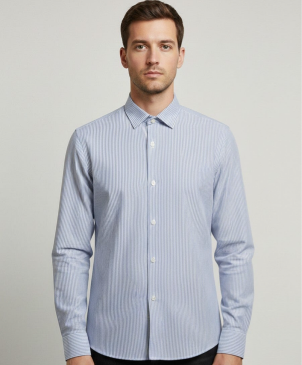 Camicia Slim Fit a Micro-Righe