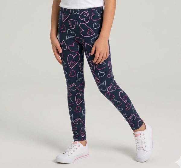 Leggings Bambina Blu Notte con Cuori - My Chicco
