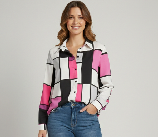 Camicia Geometric Art
