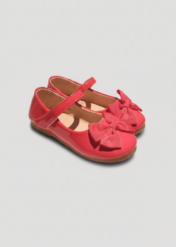 Ballerine "Candy Red" in Vernice con Fiocco Frontale