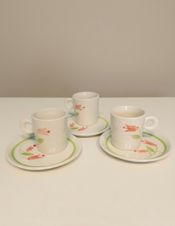 Set di 3 Tazzine da Caffè con Piattino