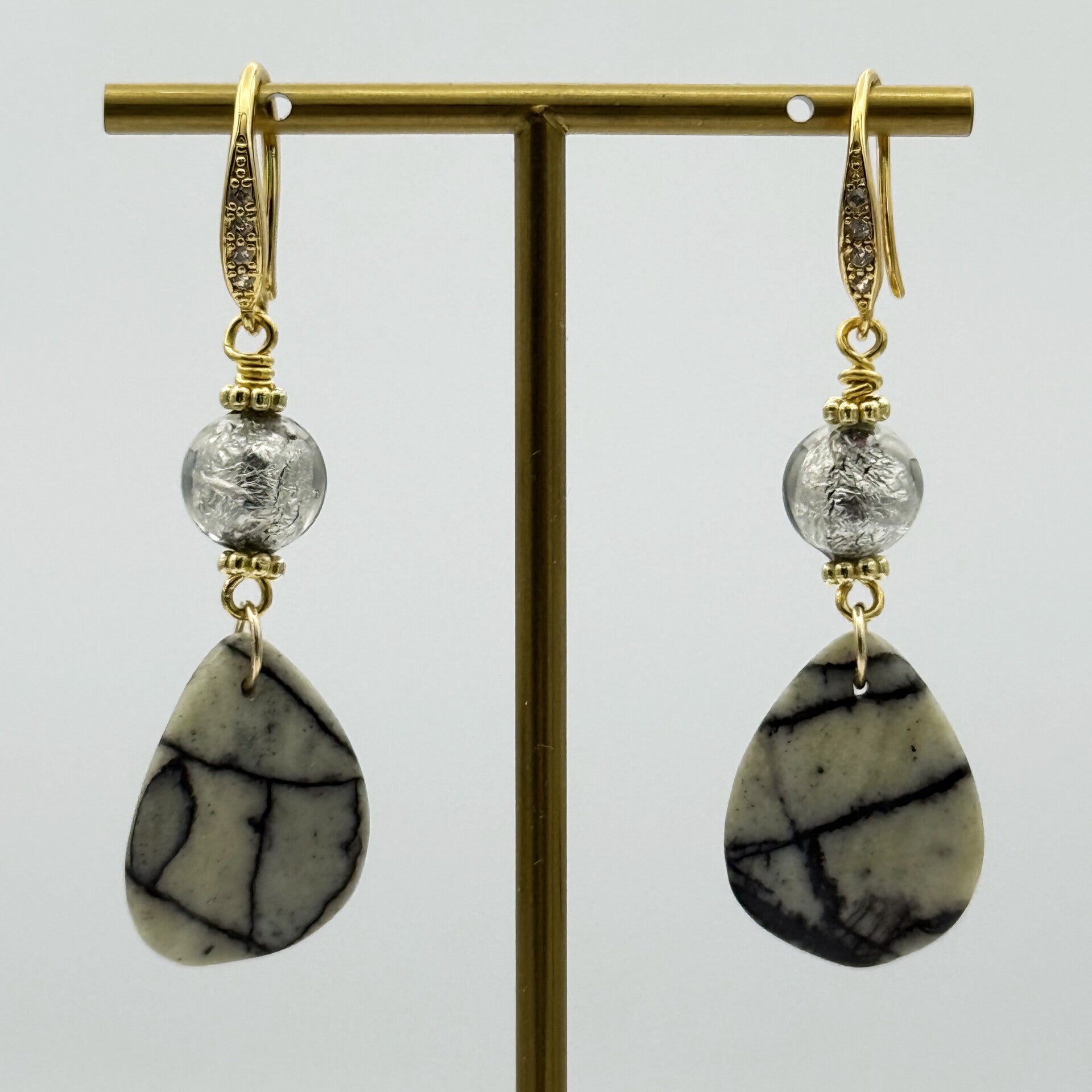 Black silk stone - Perle veneziane