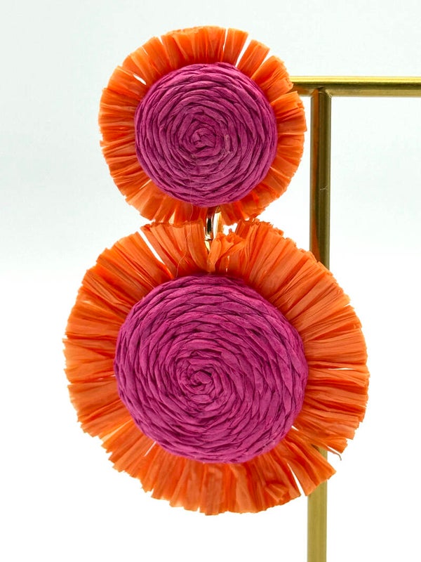 Raffia oranje /pink
