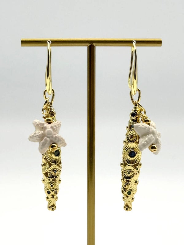 Gold filled charm with zirconia - Porcelain