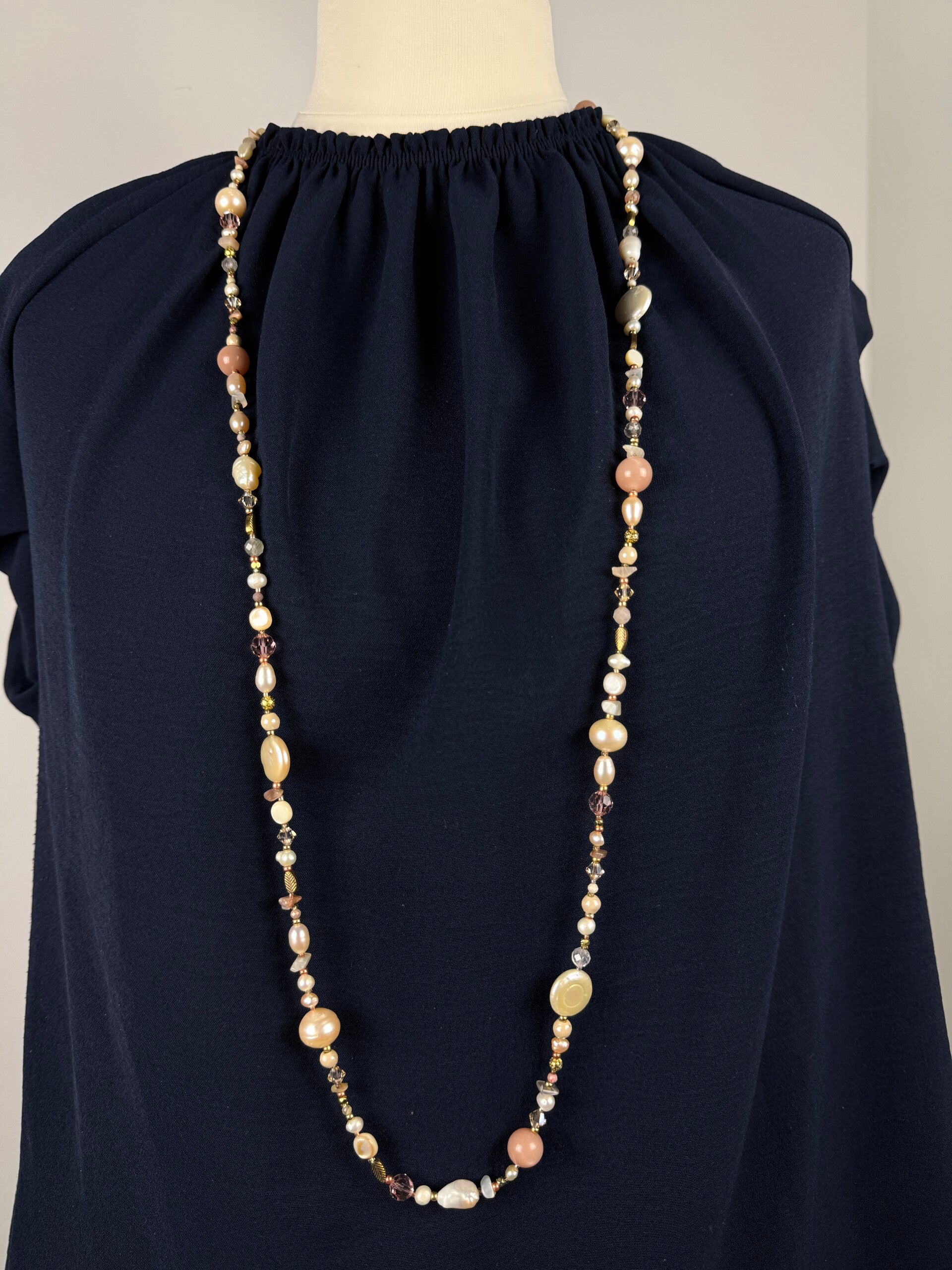 Lange ketting Soft pearl