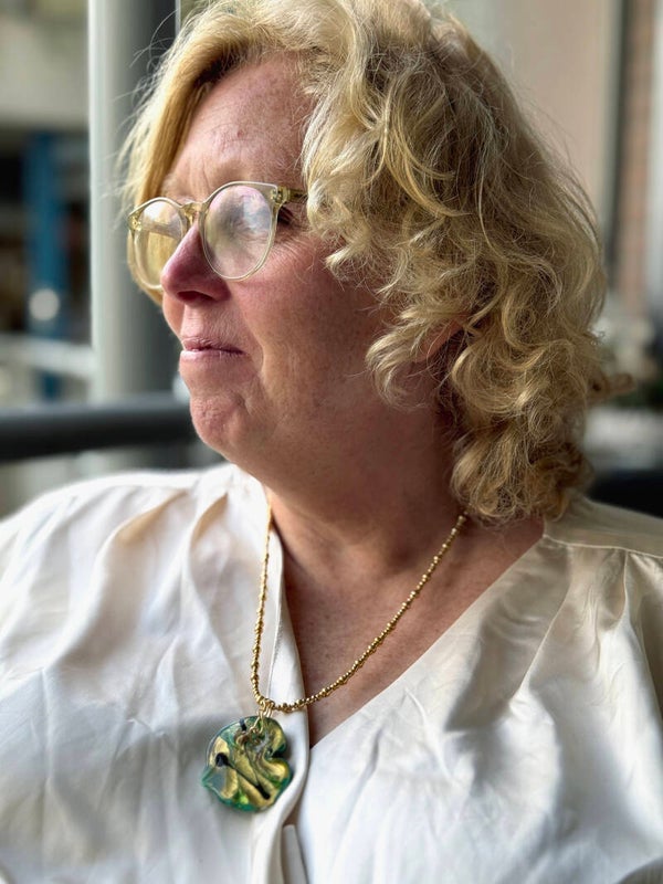 Gouden ketting met Venetiaans hart verde