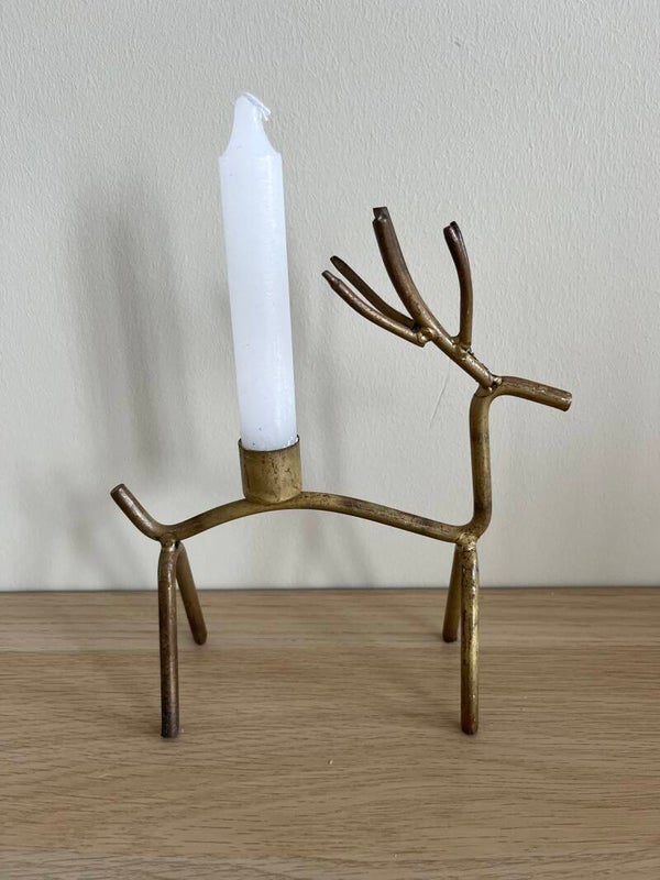 -50%, Kaarsenstandaard hert, goud, m, dinerkaars